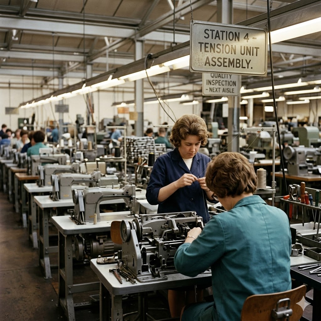 Sewing factory assembly line